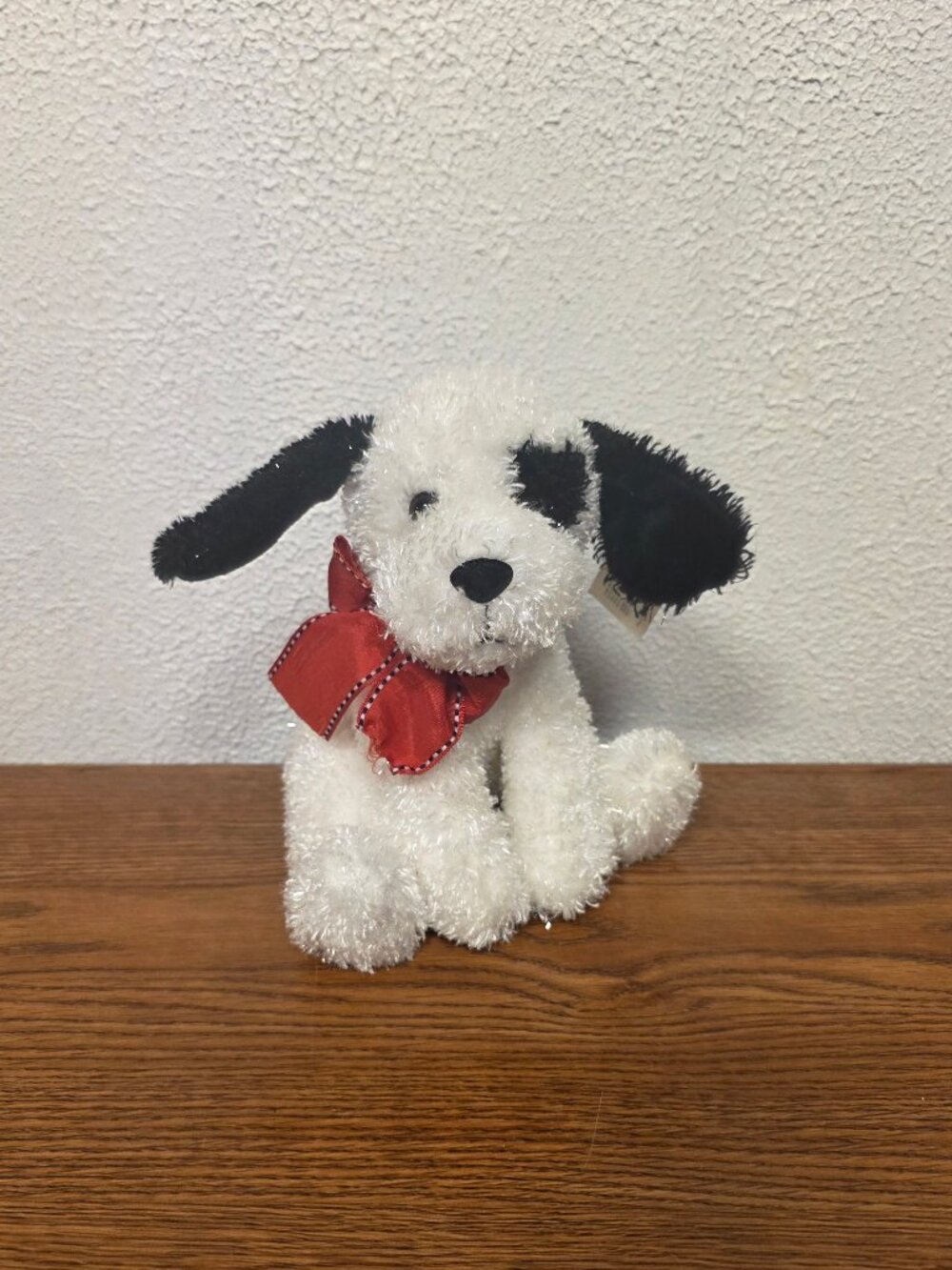 Plush White and Black 8" Puppy Casanova Stuffed Animal by Russ Berrie